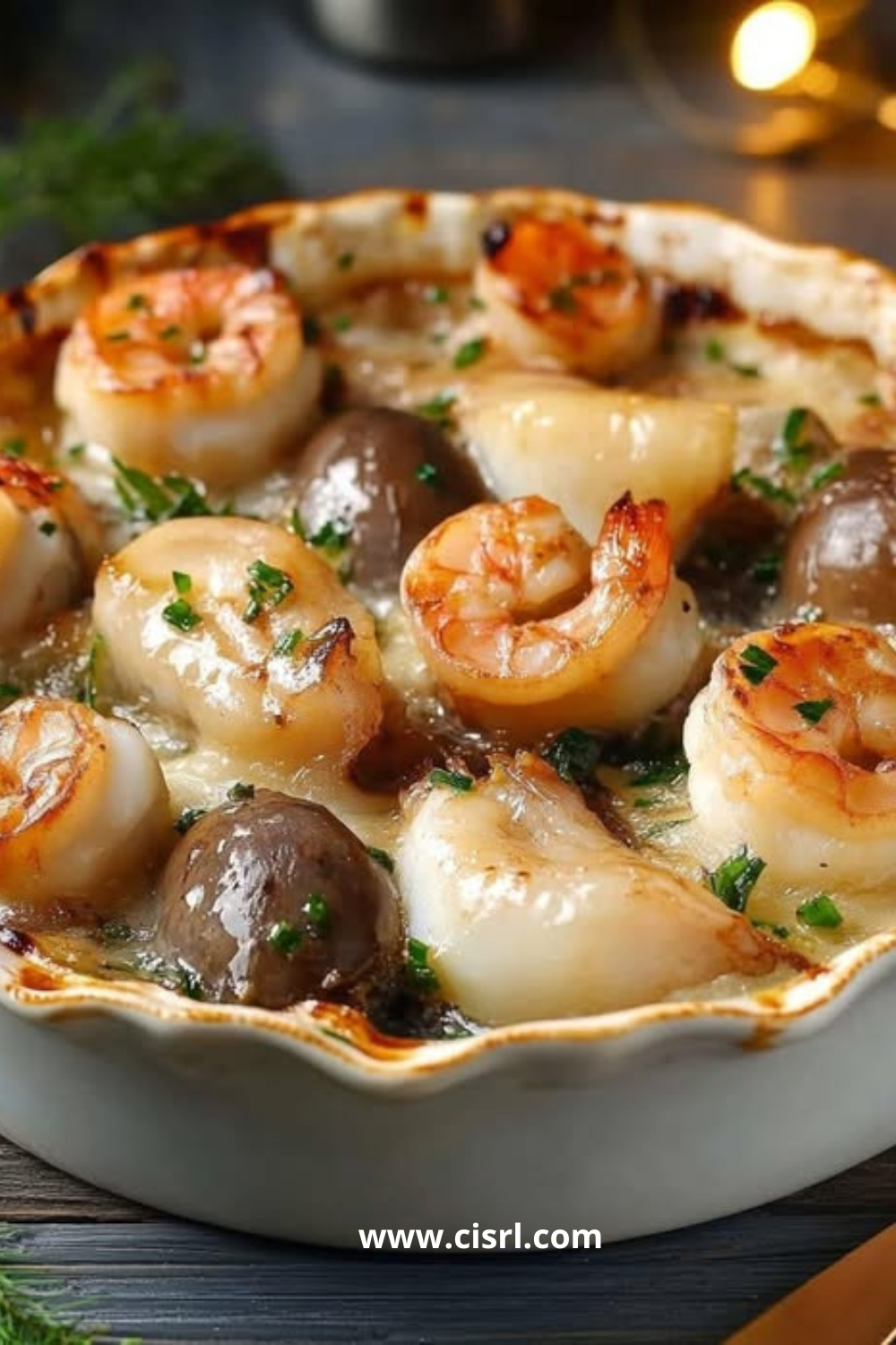 Cassolette de la mer de Noël aux Saint-Jacques