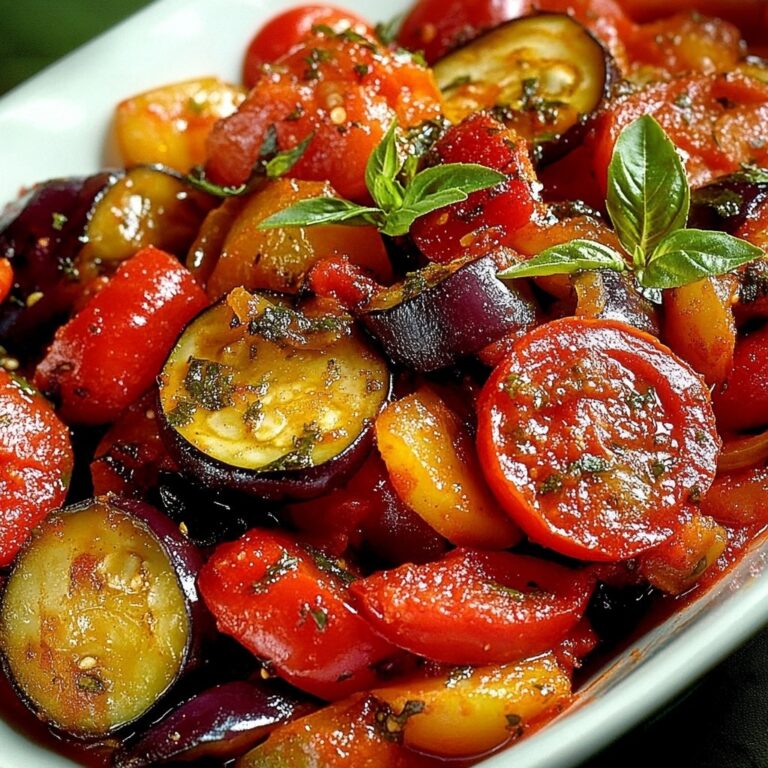 Assiette de ratatouille provençale avec aubergines, poivrons et tomates